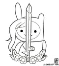 Adventure Time Finn and Fiona - cartoon tattoo design