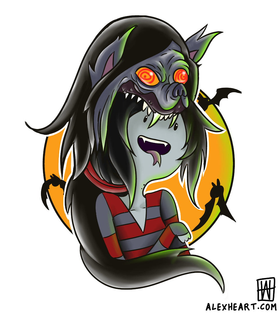 Adventure Time Marceline The Vampire Queen - cartoon tattoo design