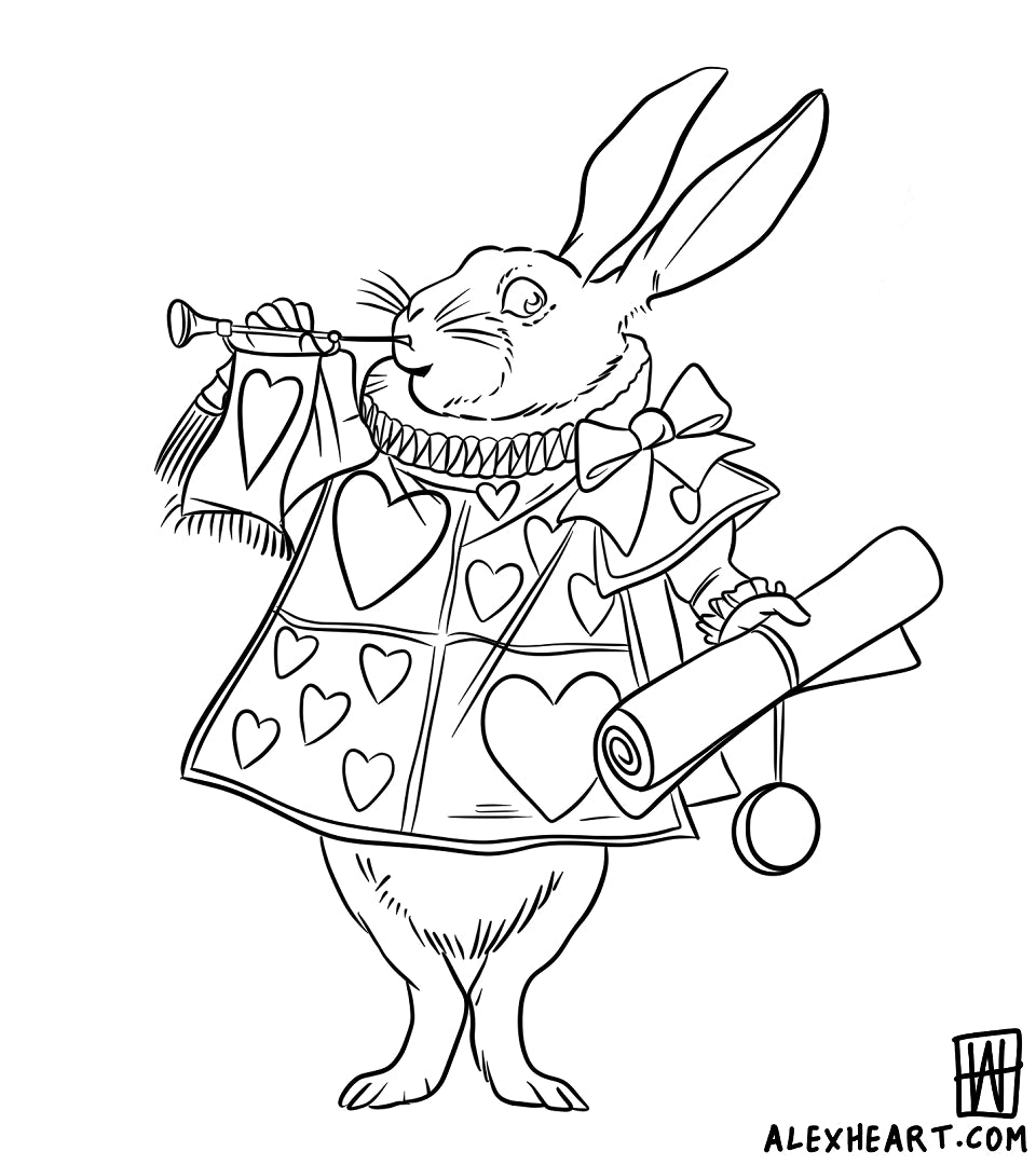 Alice in Wonderland White Rabbit - Disney tattoo design