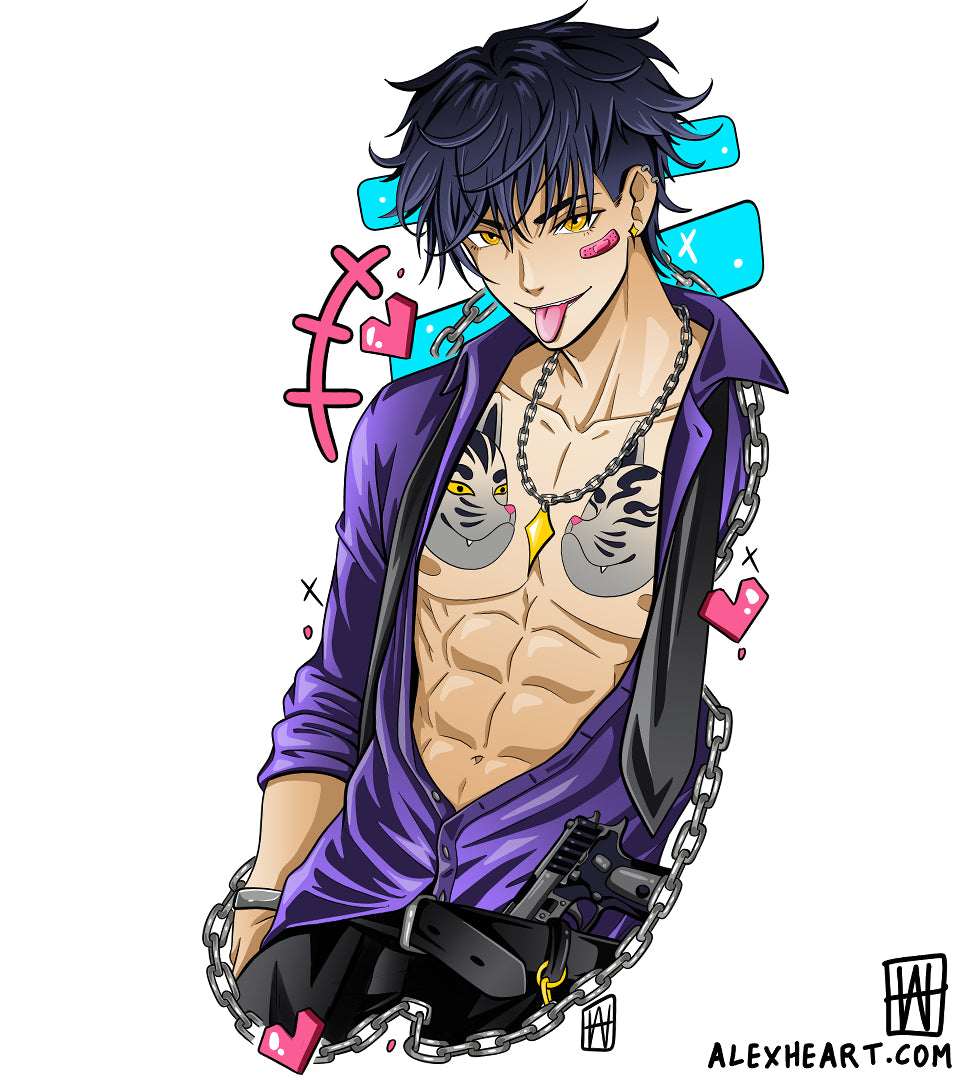 Orignal Bad Boy Character Design- Neotrad tattoo design