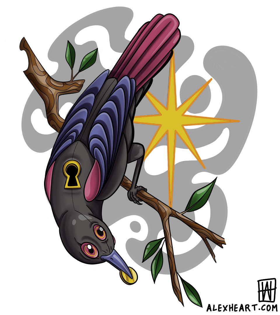 Original Three Eyed Bird - Neotrad tattoo design