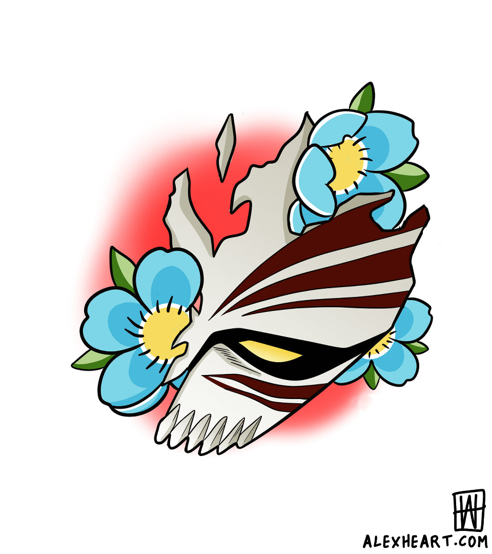 Hollow mask from Bleach - Anime tattoo design