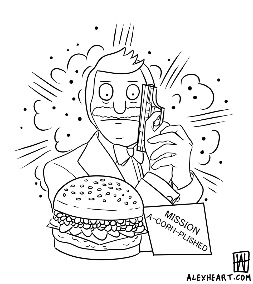 Bob from Bobs Burgers - Cartoon tattoo design