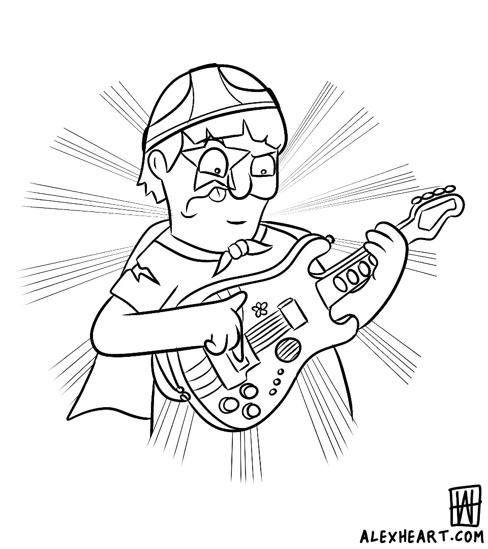 Gene from Bobs Burgers - Cartoon tattoo design