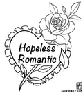 Hopeless Romantic - Neotrad bookish tattoo design