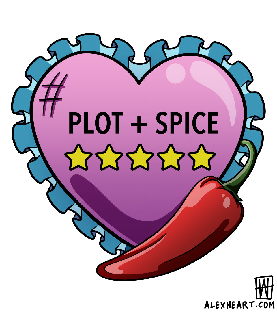 Plot and Spice - Neotrad bookish tattoo design