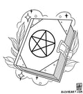 Original magical witch book - Neotrad bookish tattoo design