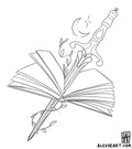 Original sword and book - Neotrad bookish tattoo design