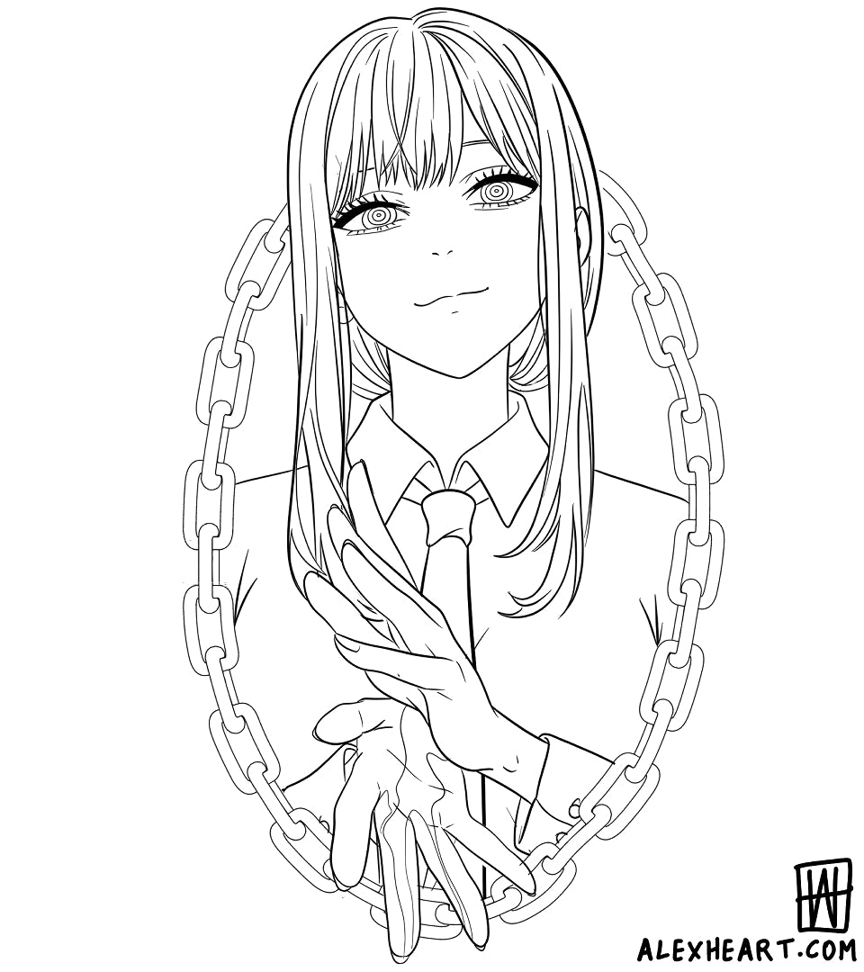 Makima from Chainsaw Man - Anime tattoo design