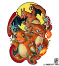 Charmander, Charmeleon, Charizard Evolutions from Pokemon - Anime tattoo design