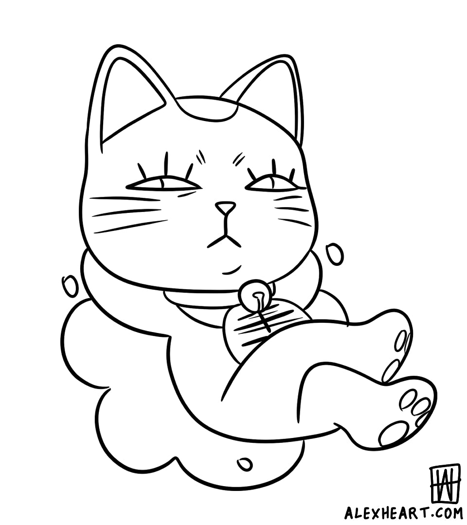Turbo Granny cat from Dandadan - Anime tattoo design