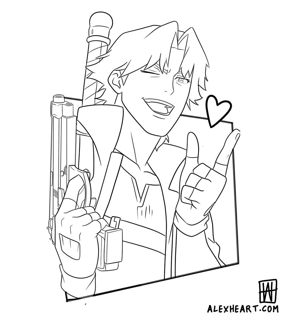Dante from Devil May Cry - Anime / Gaming tattoo design