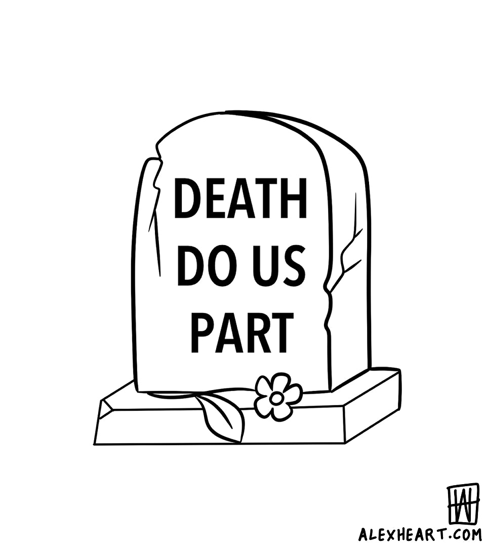 Death do us part Gravestone - Neotrad tattoo design