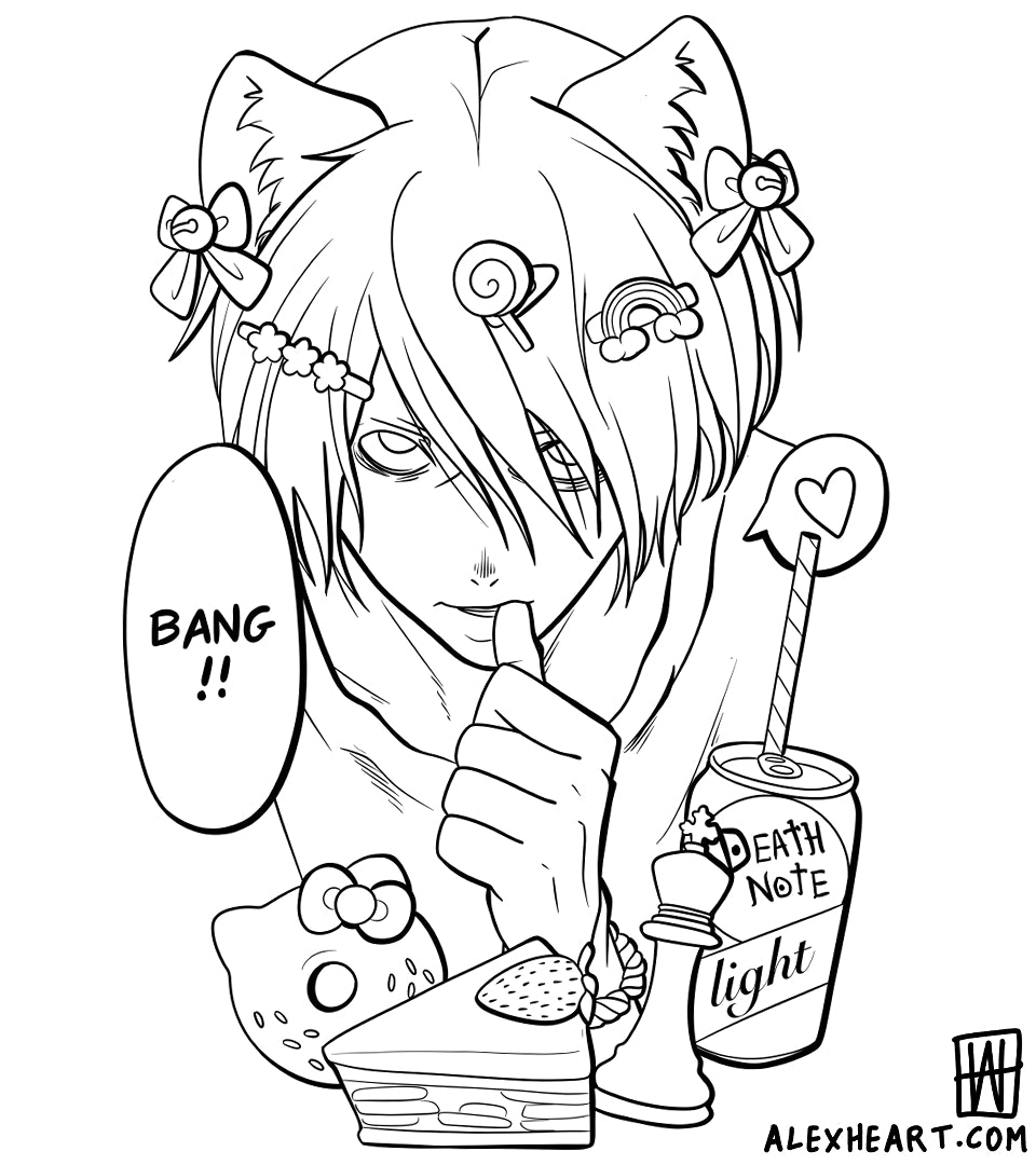L from Death Note - Anime tattoo design