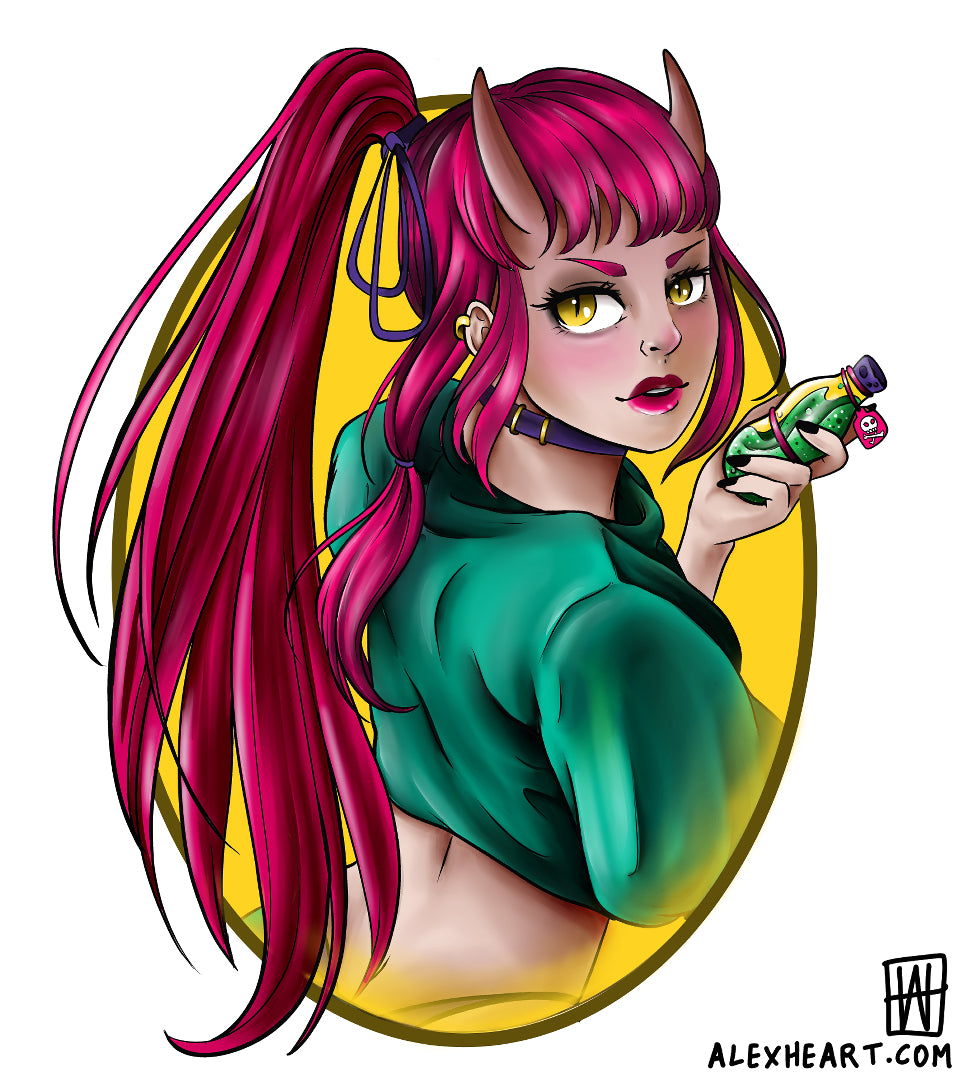 Original Demon Girl - Neotrad tattoo design
