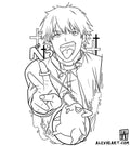 Denji and Pochita from Chainsaw Man - Anime tattoo design
