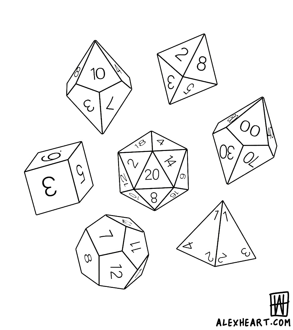 DnD Dice - Gaming tattoo design
