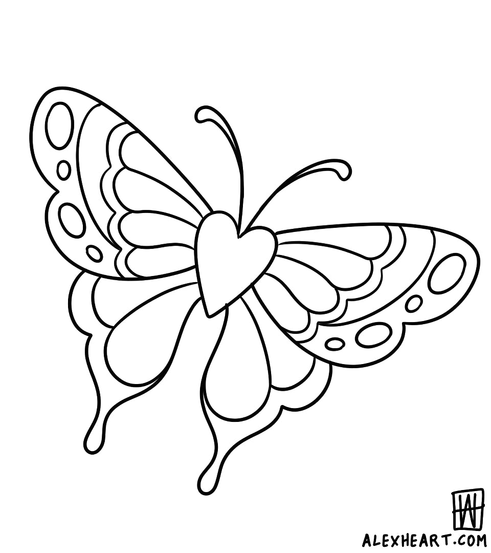 Heart Butterfly - Trad tattoo design