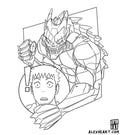 Kafka and Kaiju from Kaiju No.8 - Anime tattoo design