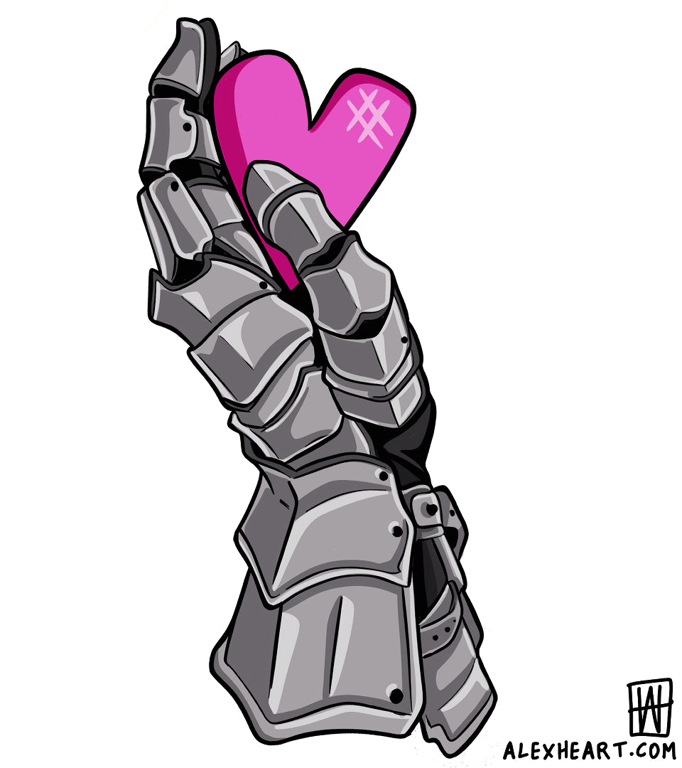 Knight of the heart - neotrad fantasy tattoo design