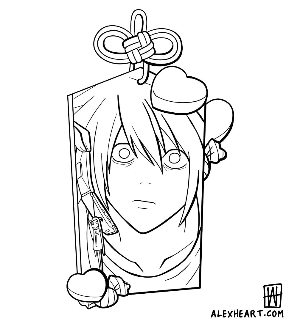 L from Death Note charm - Anime tattoo design