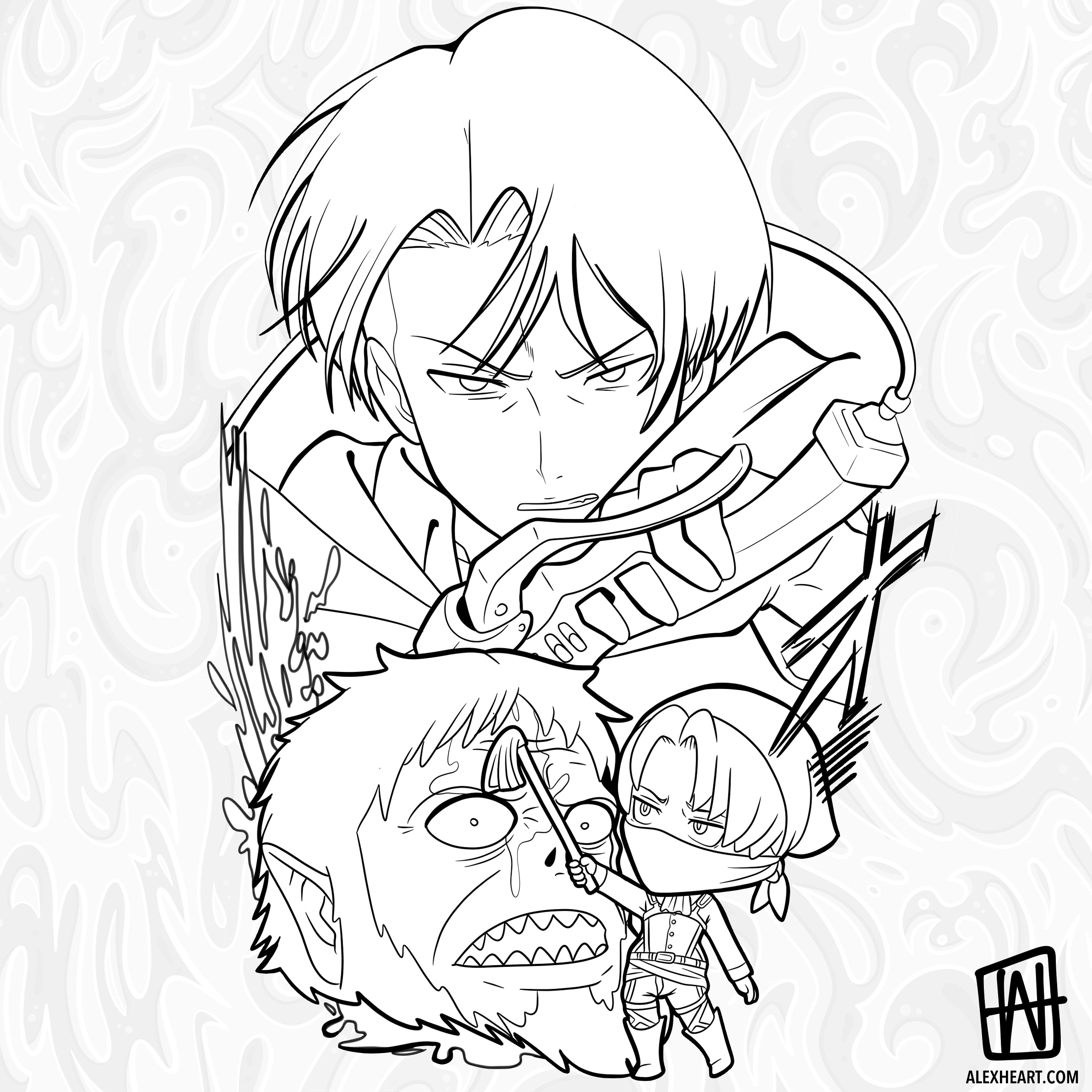 Attack on Titan - Levi and Beast Titan