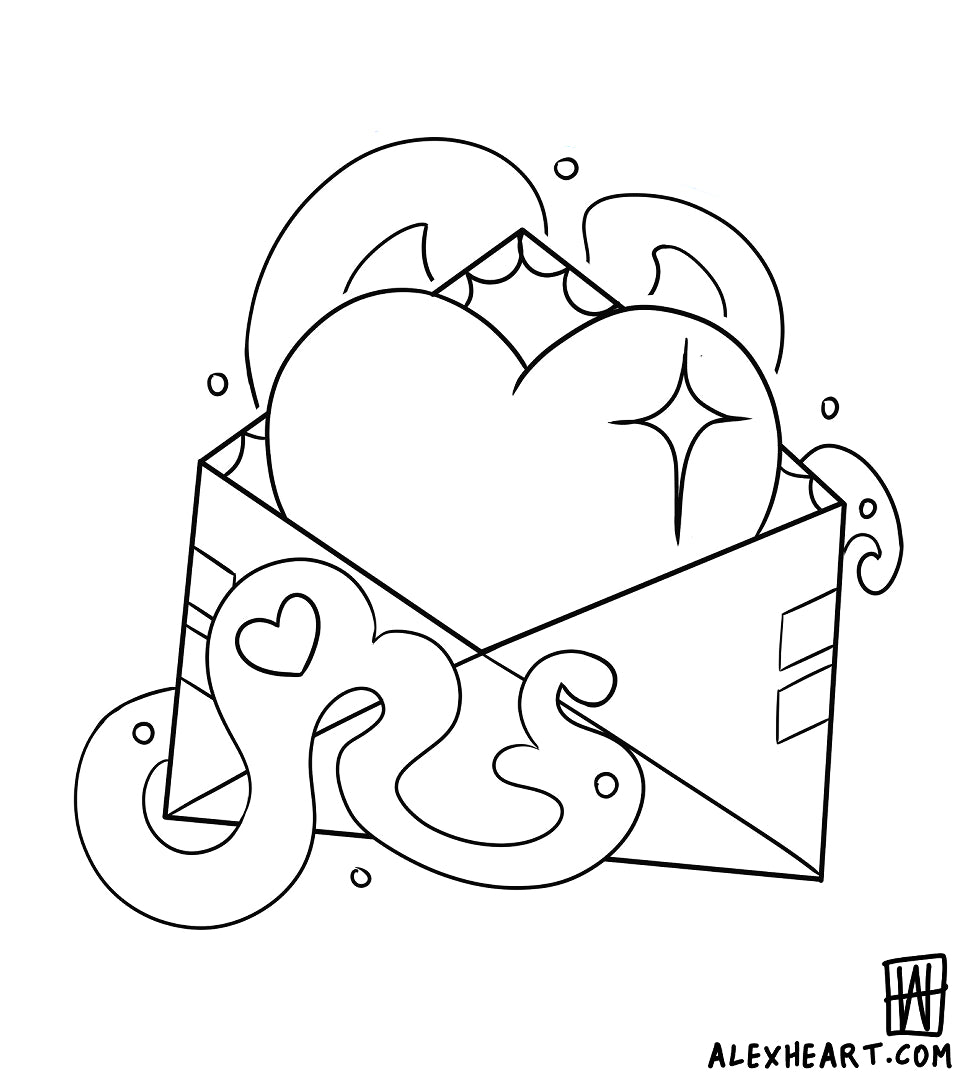 Love Letter - Neotrad tattoo design