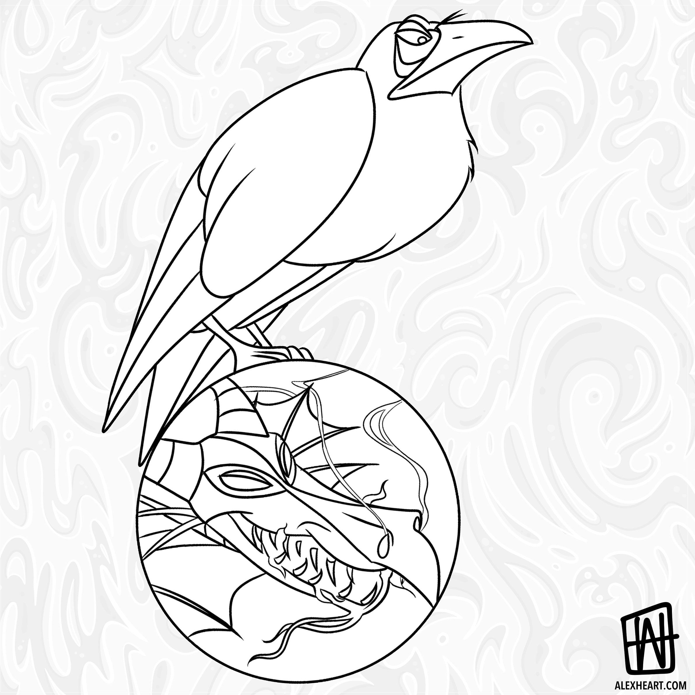 Sleepy Beauty - Dragon and Crow