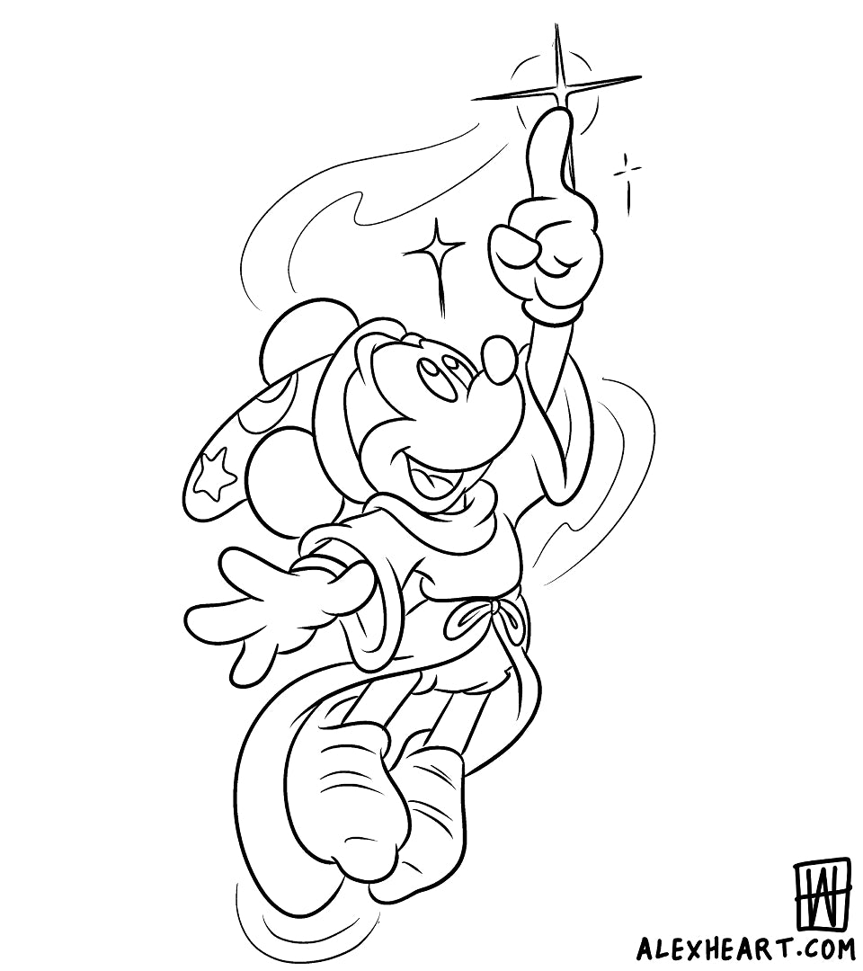 Mickey Mouse Magician - Disney tattoo design