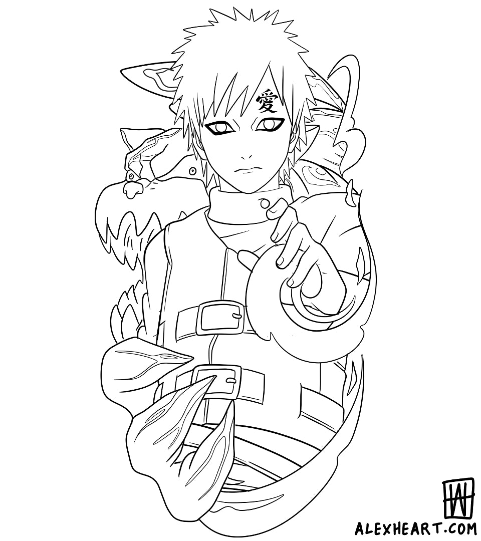 Gaara from Naruto - Anime tattoo design