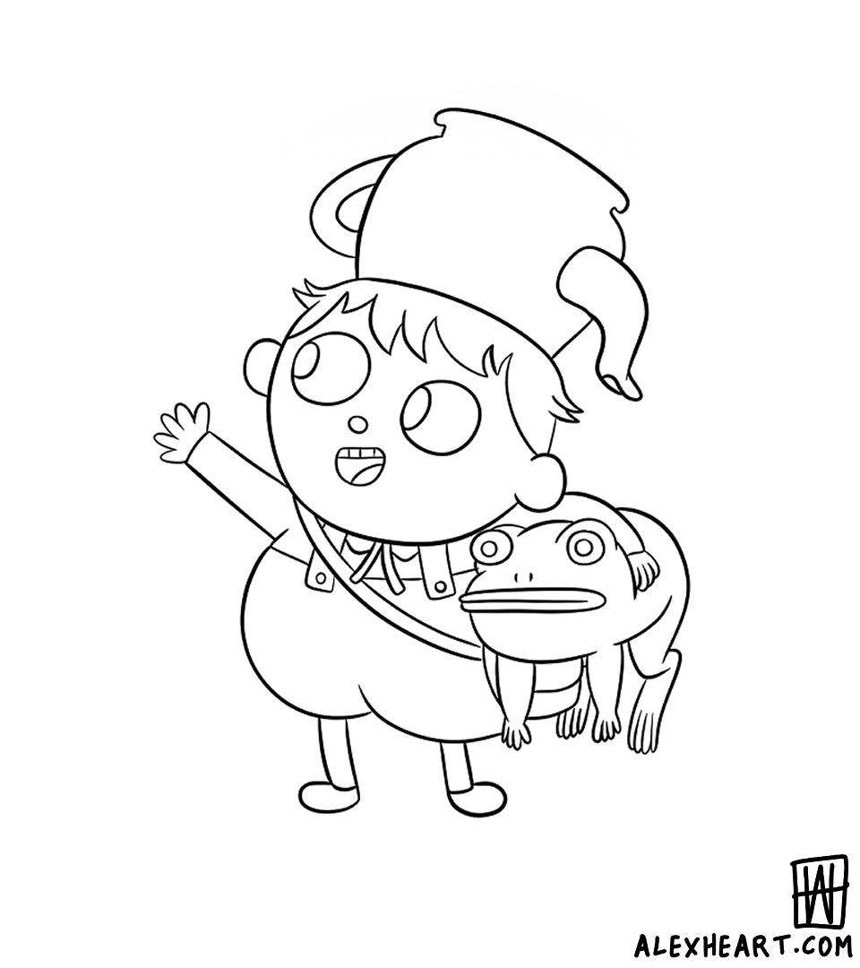 Greg from Over the Garden Wall - Cartoon tattoo design