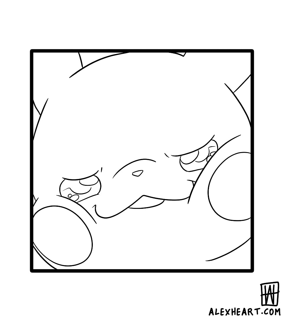 Squish Pikachu from Pokemon - Anime tattoo design