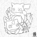 Pokemon - Pikachu and Bulbasaur