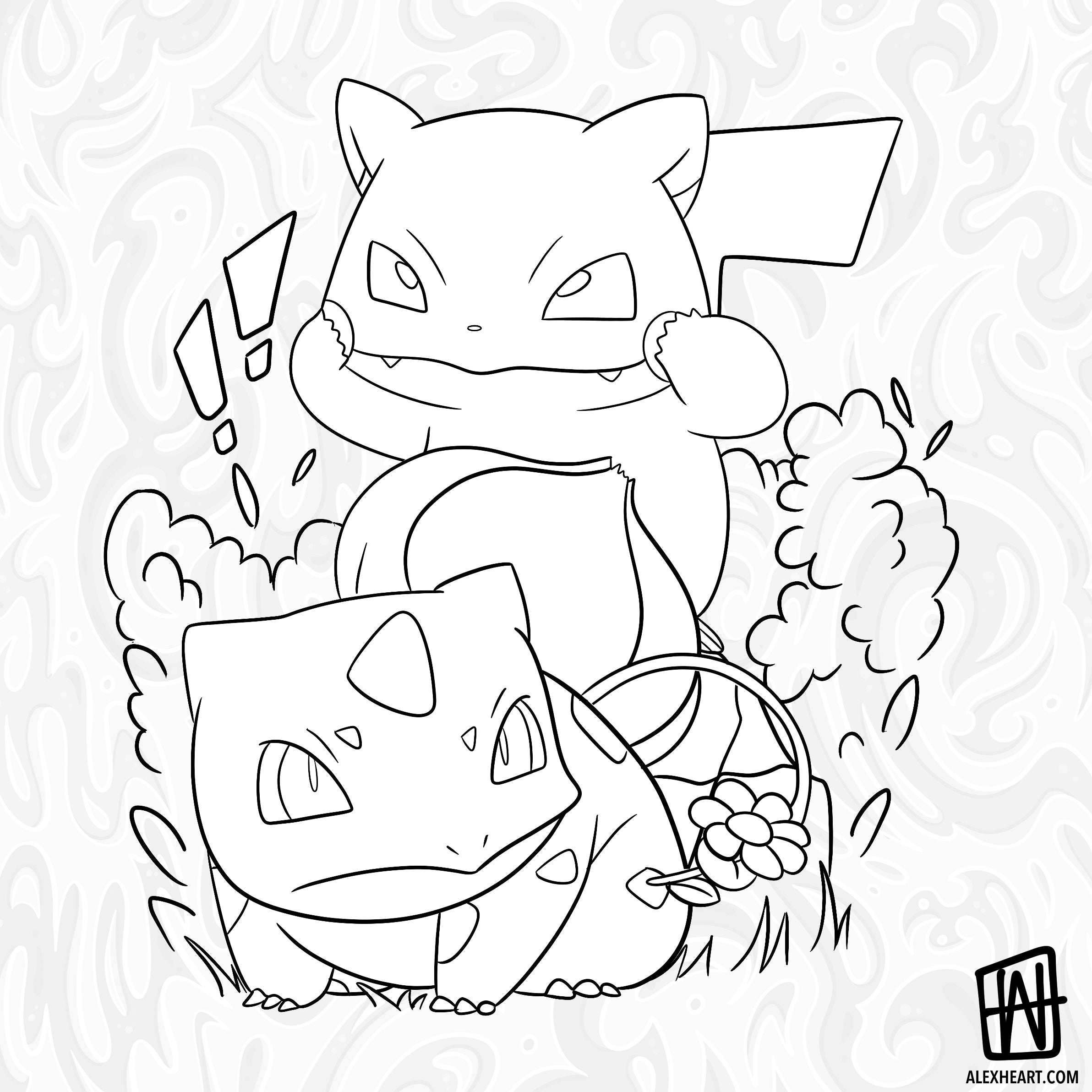 Pokemon - Pikachu and Bulbasaur