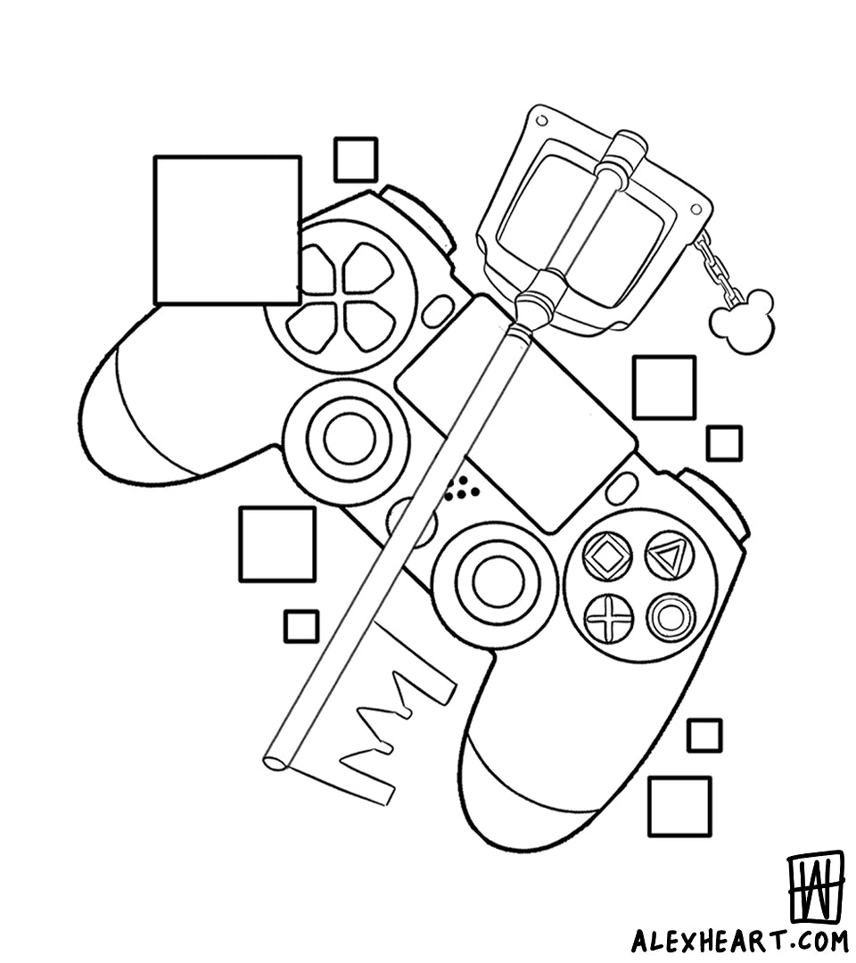Kingdom Hearts Playstation - Gaming tattoo design