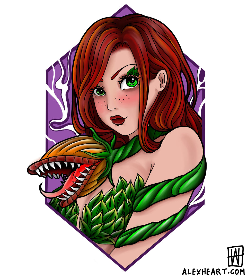 Poison Ivy from Batman - Comic tattoo design